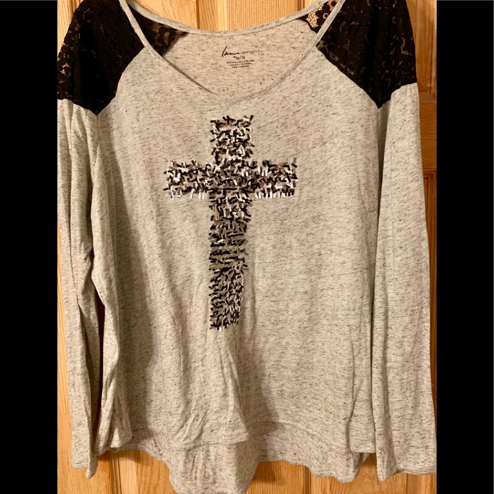 Lane Bryant Lace and Bling Long sleeve Knit